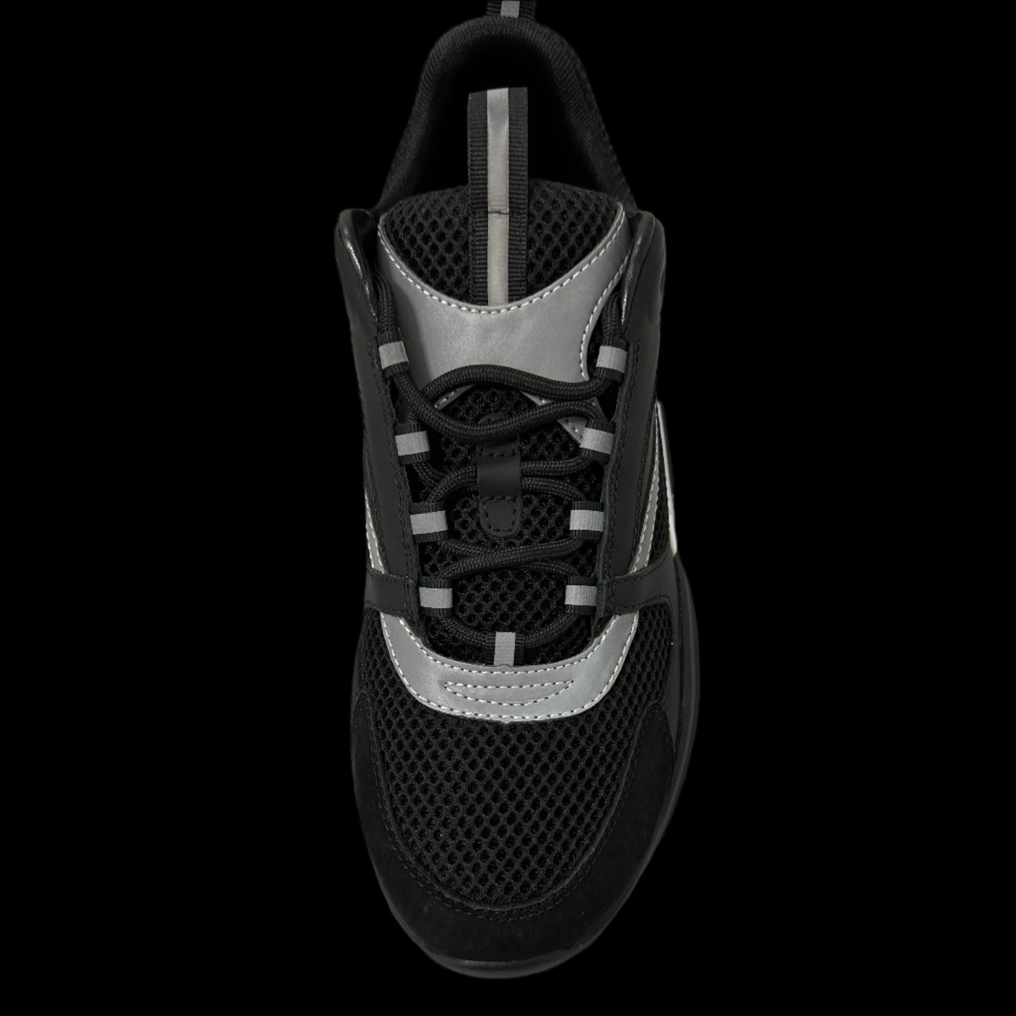 B22-Inspired Sneakers – Black/Silver Luxury Style